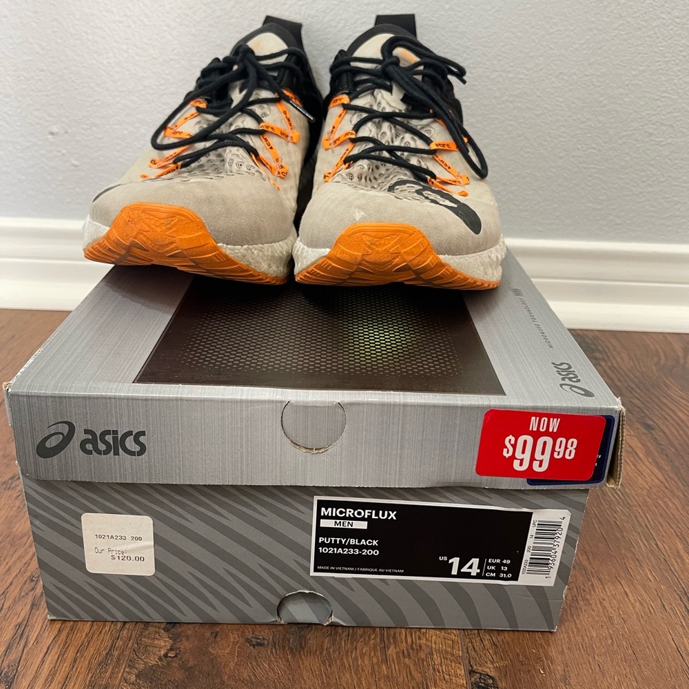 Asics Microflux Shoes in Orange and Gray
